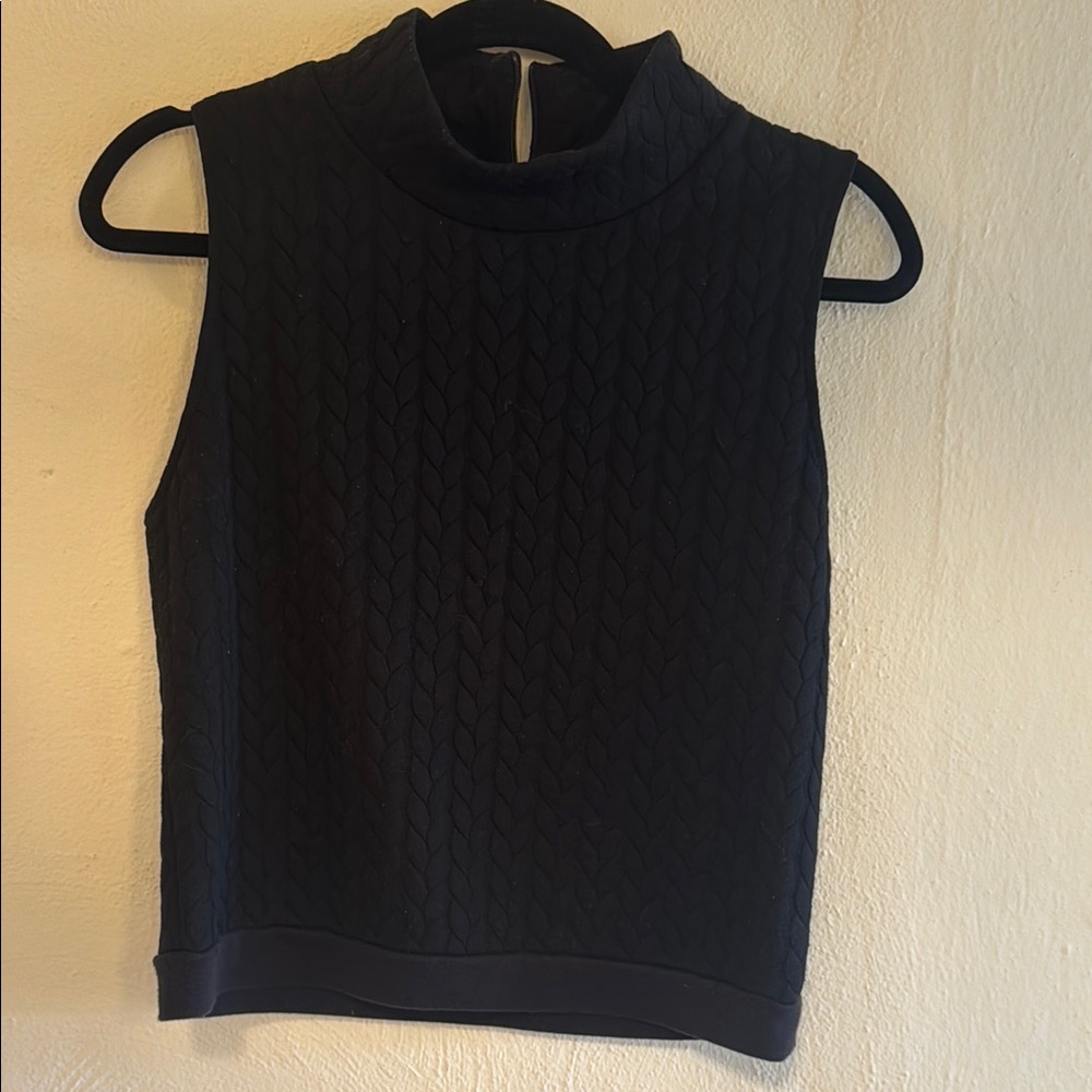 Black Sleeveless Knit Top